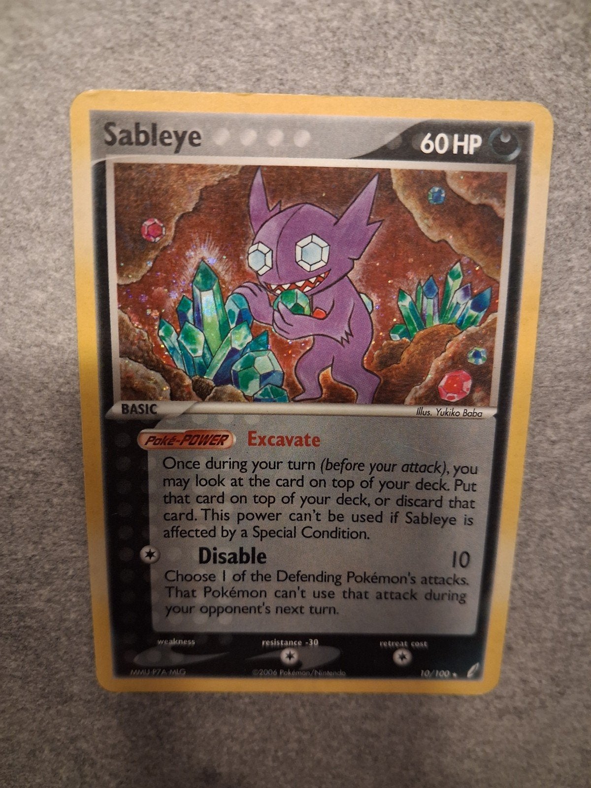 Pokémon Kaart Sableye 10/100 Holo Crystal Guardians, Ophalen of Verzenden, Gebruikt, Losse kaart, Foil