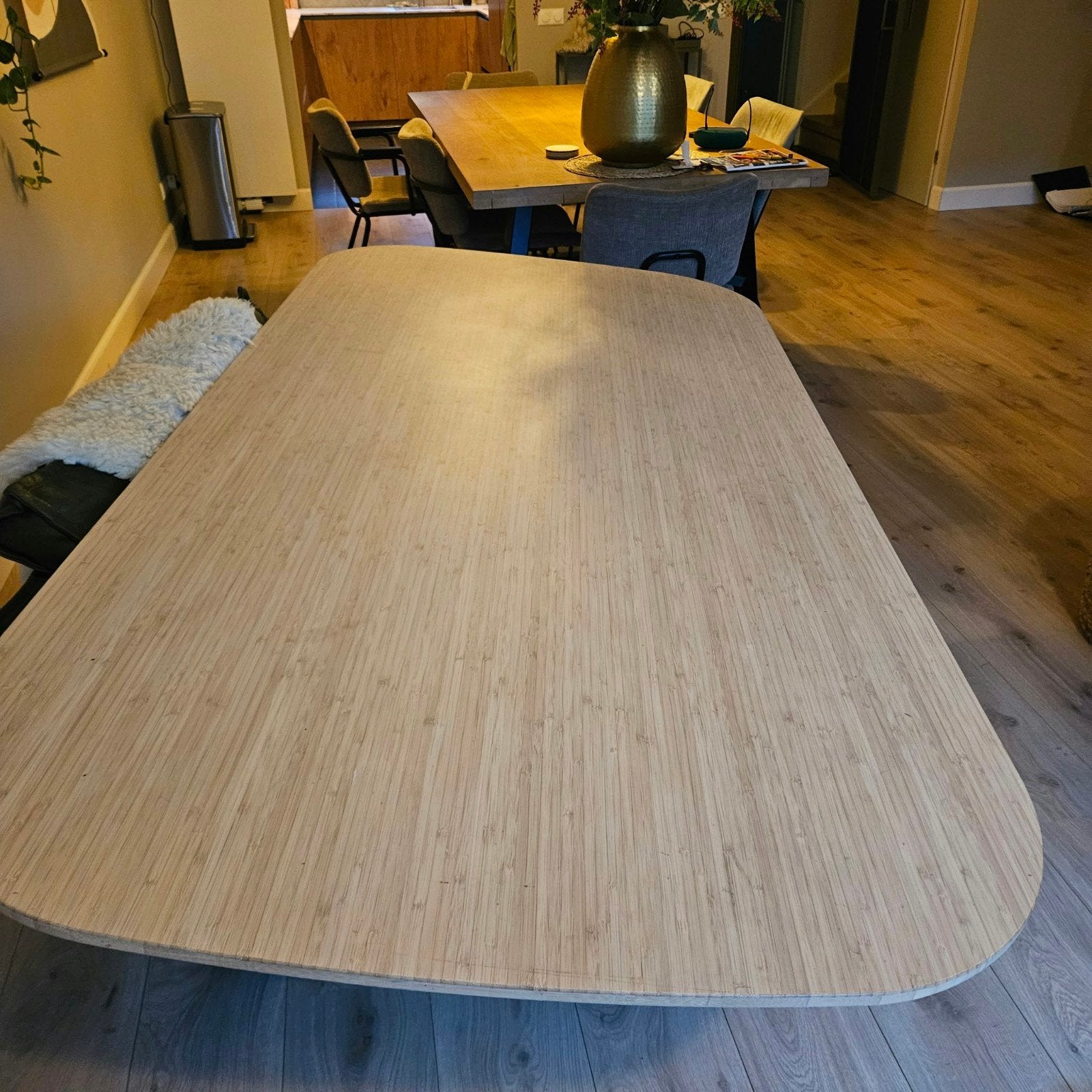 Ikea Lisabo tafel, Zo goed als nieuw, 150 tot 200 cm, Vier personen, Rechthoekig