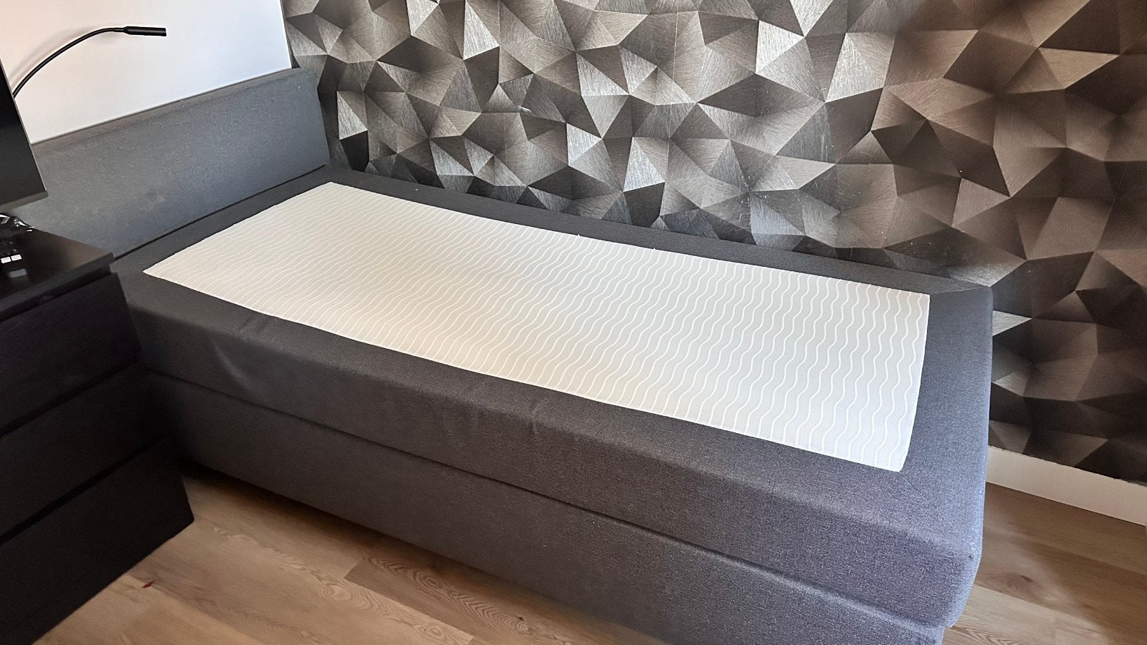 boxspring met hoofdbord van 100x21, Huis en Inrichting, Slaapkamer | Boxsprings, Ophalen, Zo goed als nieuw, Tweepersoons