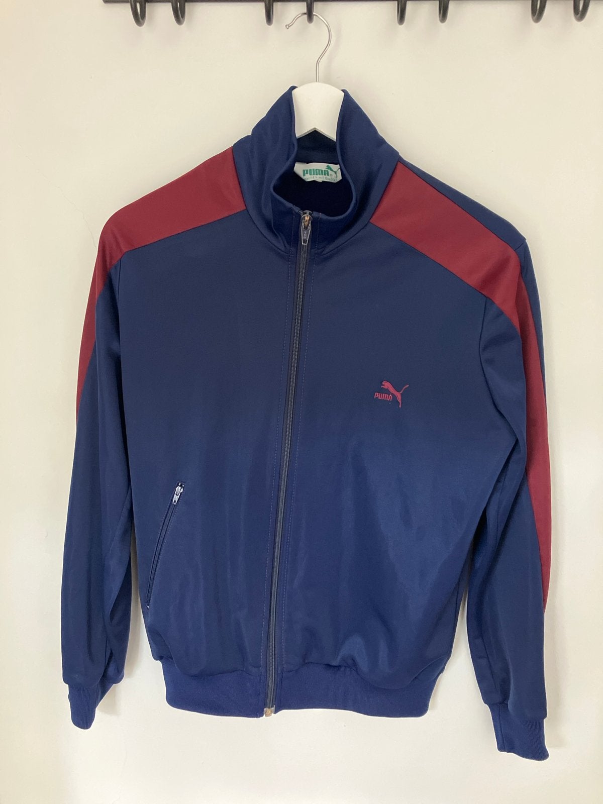 Vintage Puma trainingspak M - Blauw/Bordeauxrood, Ophalen of Verzenden, Zo goed als nieuw