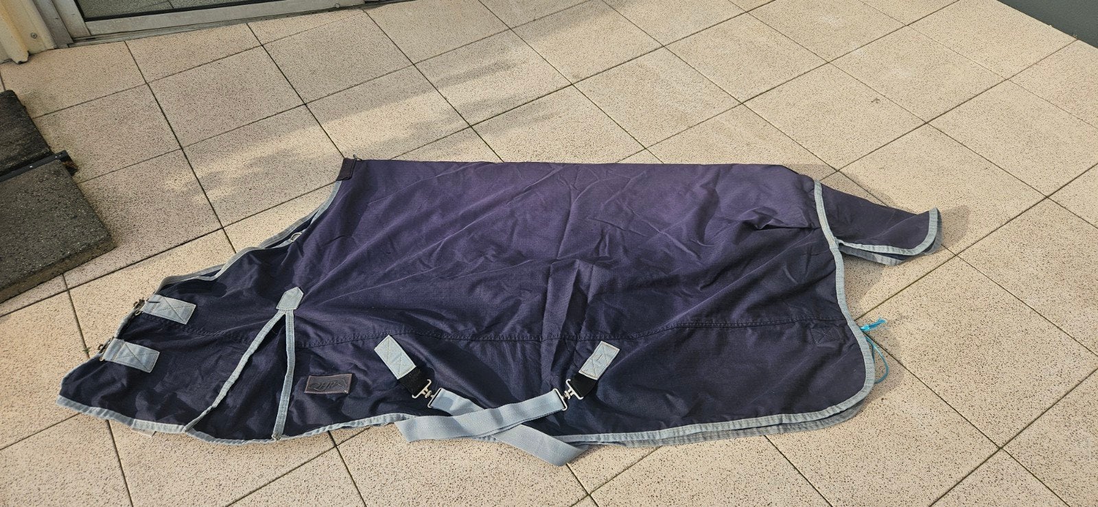 QHP winterdeken 185cm, Ophalen, Gebruikt, Blauw, Regendeken