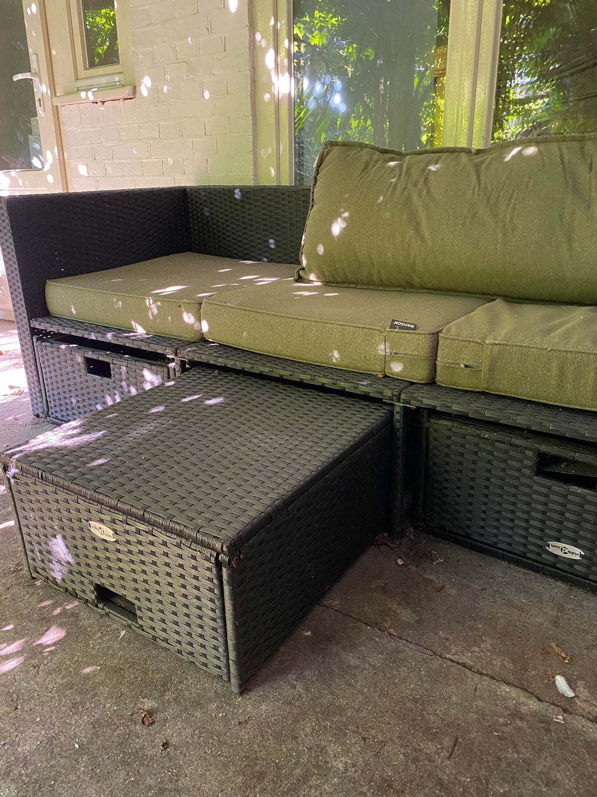 Lounge 3 zits tuinbank met opslag, Ophalen, 4 zitplaatsen, Zo goed als nieuw, Loungeset