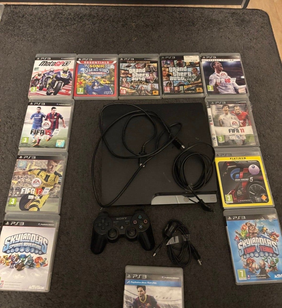 PlayStation 3 Console met 11 Spellen en Controller, Ophalen, Gebruikt, Vanaf 18 jaar, Overige genres