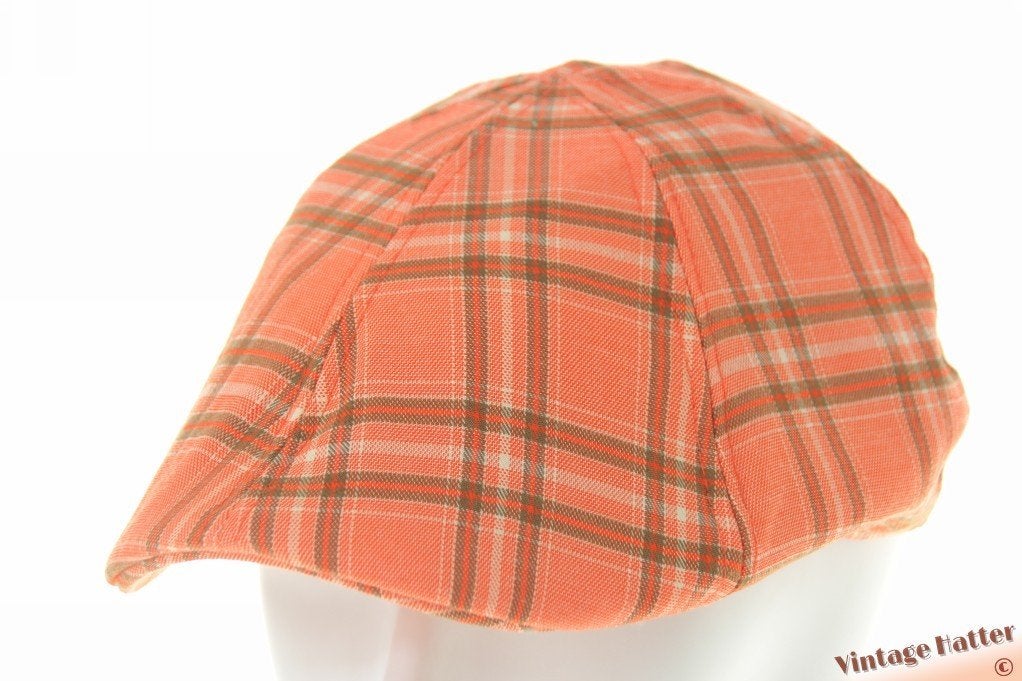 Voorgevormde lichtoranje geruite pet katoen 57 58 59 60 new, Ophalen of Verzenden, Nieuw, 58 of 59 cm (L, 7¼ of ⅜ inch), Pet