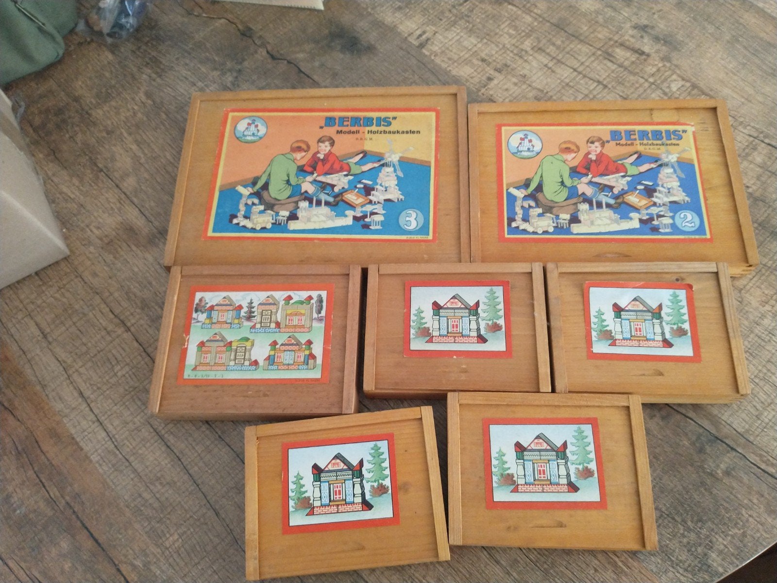 Berbis Bouwdozen, 7 stuks compleet, Antiek en Kunst, Ophalen of Verzenden