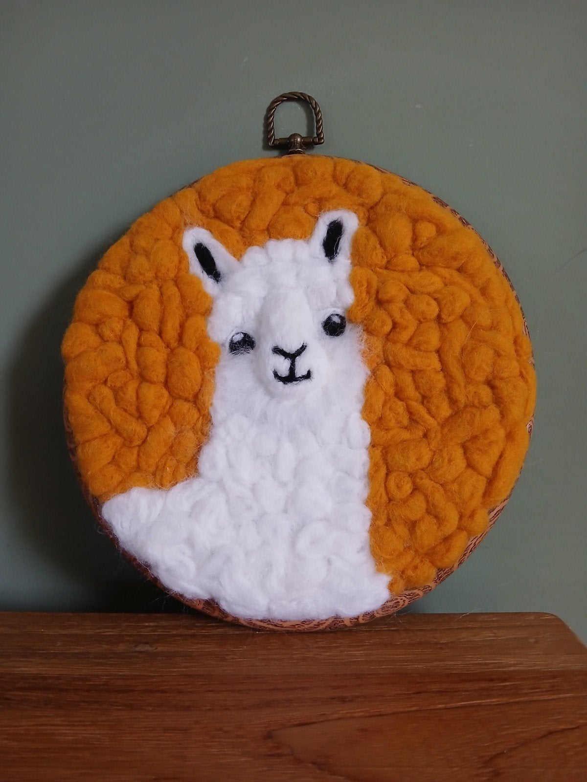 Handgemaakt wolvilten alpaca schilderij, Kinderen en Baby's, Kinderkamer | Inrichting en Decoratie, Ophalen of Verzenden, Nieuw