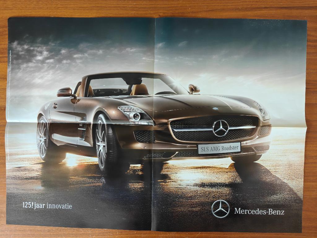 tweezijdige Poster Mercedes Benz SLS AMG, Ophalen of Verzenden