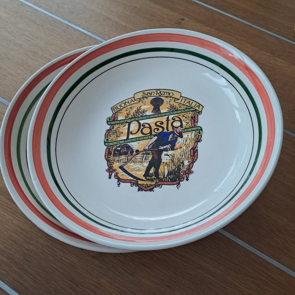 Twee Ironstone Tableware pastaschalen Buona San Remo Italia, Huis en Inrichting, Keramiek, Nieuw, Ophalen of Verzenden, Schaal of Schalen