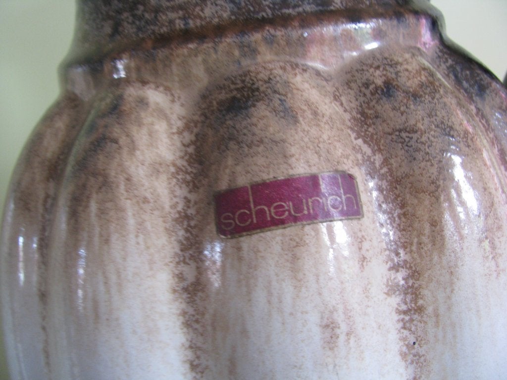 Scheurich * XL vaas * jaren '60 * pompoen vorm * FRAAI *, Ophalen, Overige materialen, Bruin, 44 cm