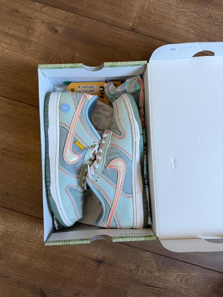 Nike union dunk argon 40,5, Ophalen of Verzenden, Gedragen, Overige kleuren, Sneakers of Gympen