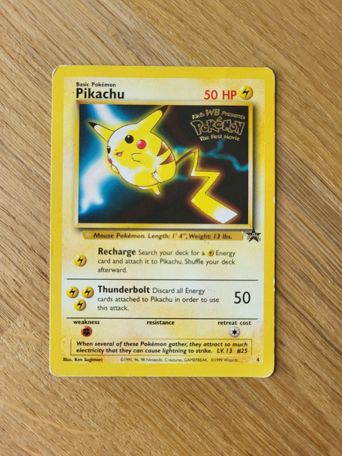 Pikachu PROMO Pokémon Kaart #4, Ophalen, Gebruikt, Losse kaart