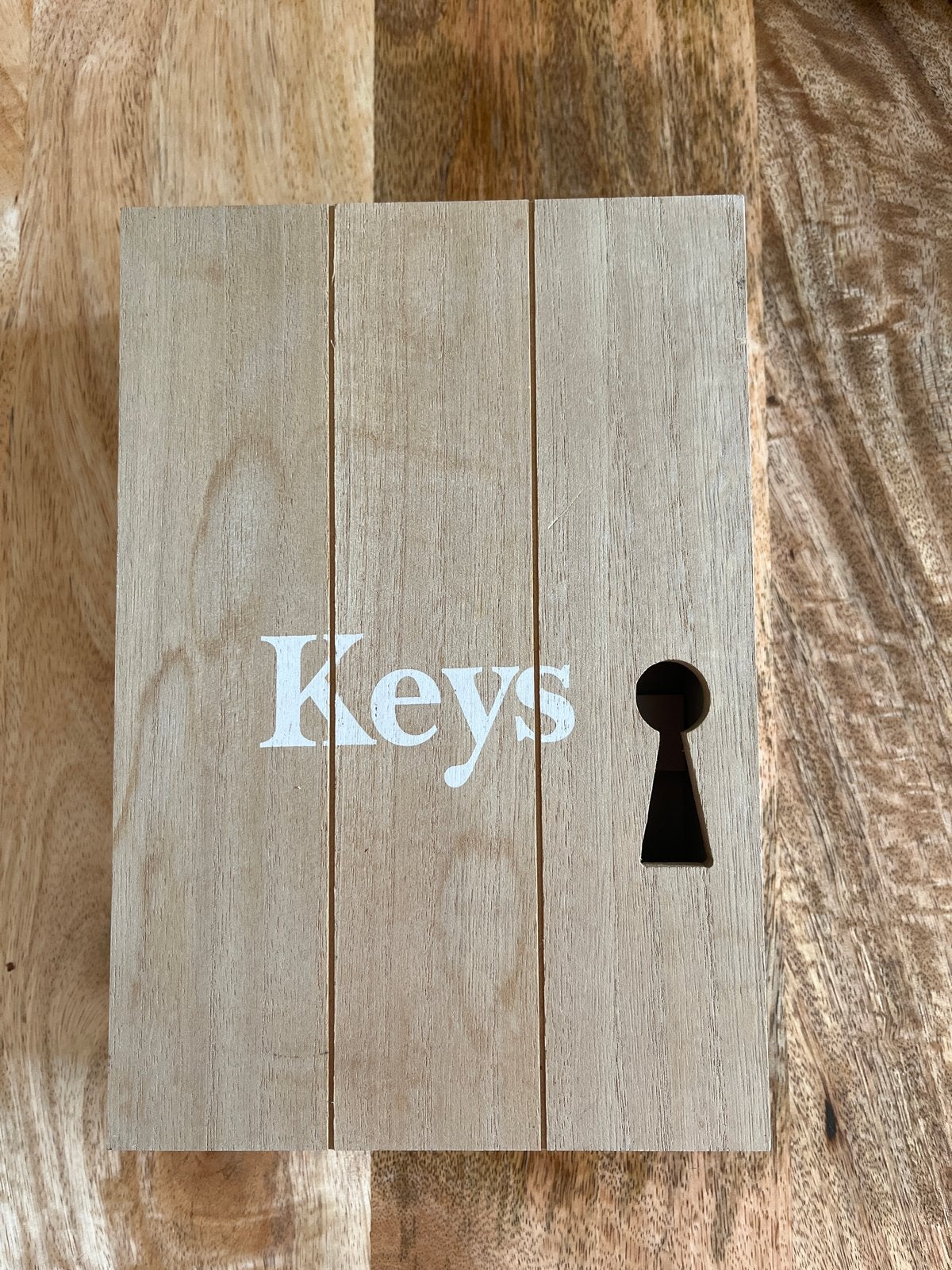 Houten Sleutelkastje met 'Keys' Opdruk, Huis en Inrichting, Hout, Gebruikt, Beige, Ophalen of Verzenden