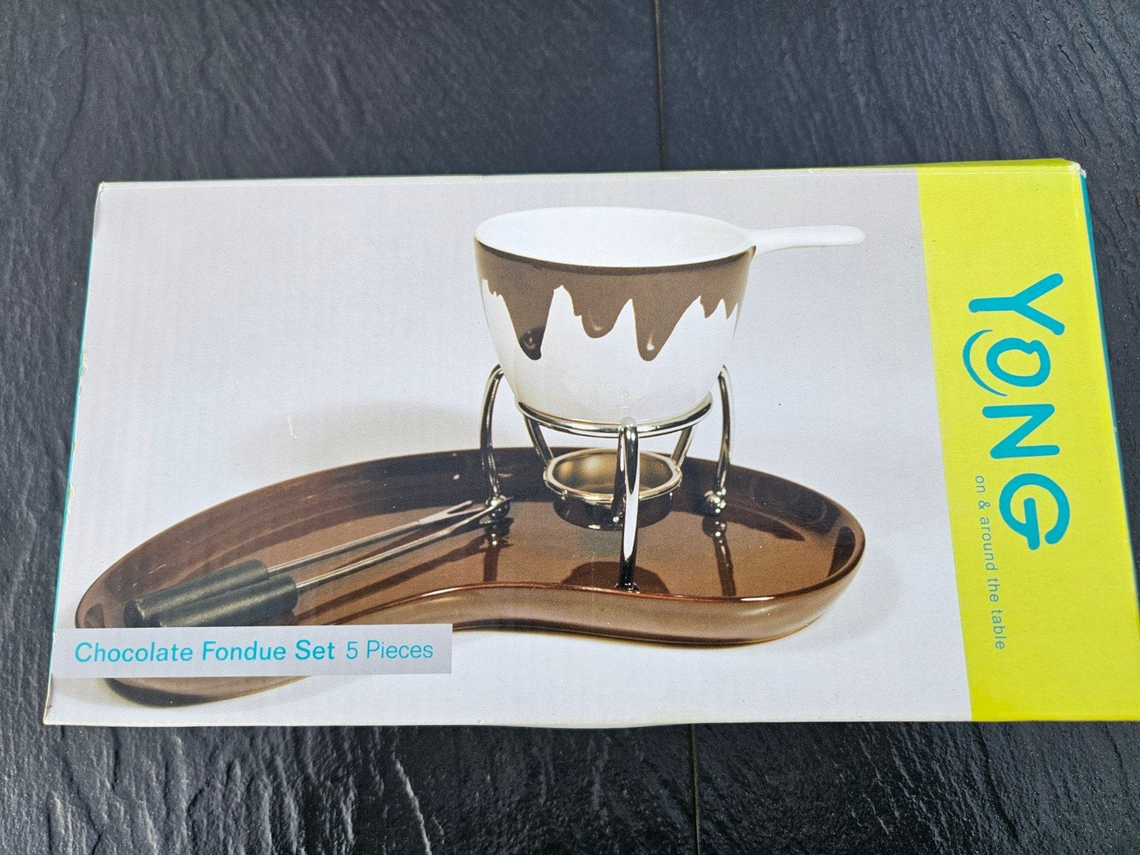 Yong Chocolade Fondueset 5-delig, Verzenden, Nieuw, Waxinelicht, Fondueset