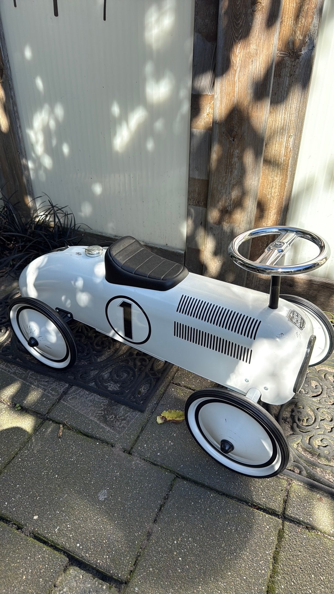 Retro roller loopauto wit, Ophalen, Gebruikt
