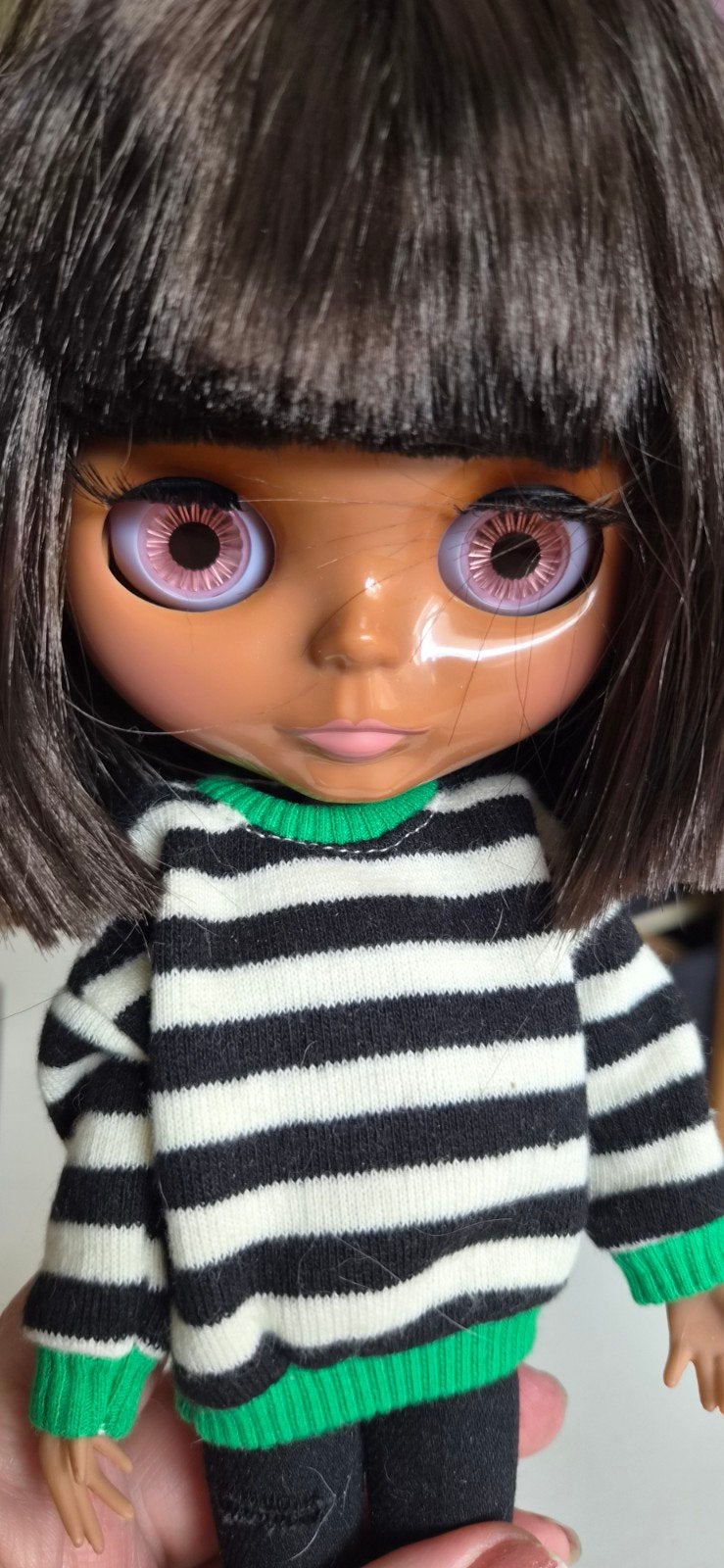 Blythe pop met gestreepte trui en gescheurde broek, Ophalen of Verzenden, Zo goed als nieuw, Fashion Doll