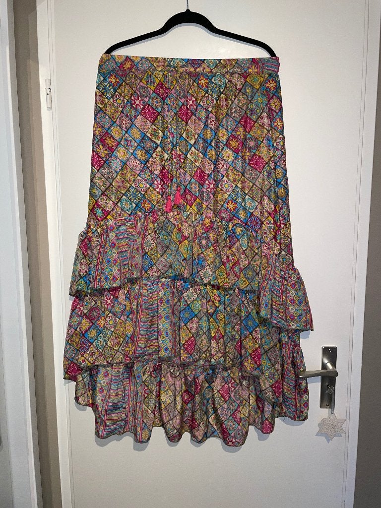 Purple queen boho ibiza layer midi maxi rok skirt mt s / t1, Kleding | Dames, Rokken, Purple queen, Ophalen of Verzenden, Zo goed als nieuw