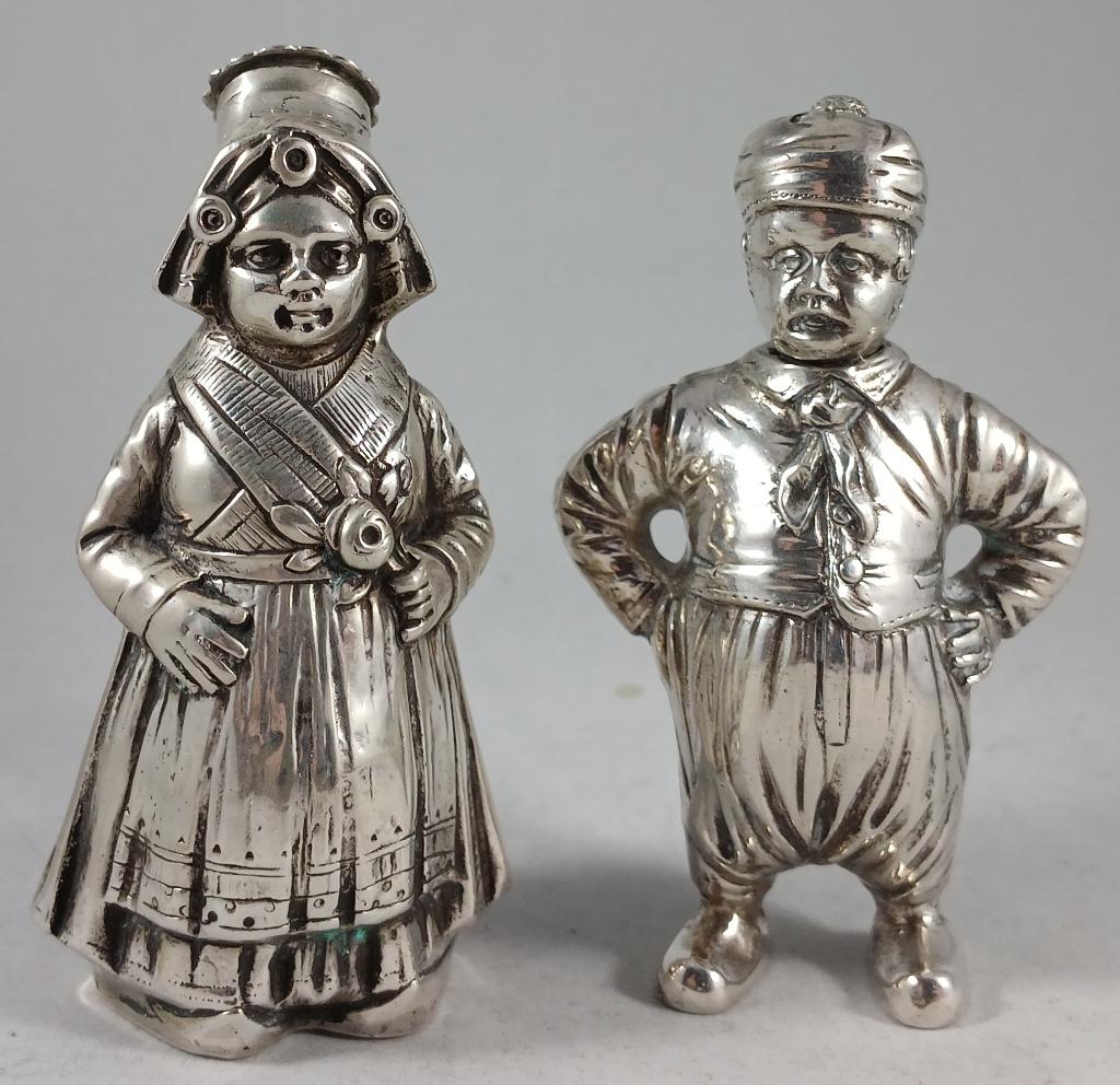 Zilveren peper- en zoutstel Duitsland antiek 800  zilver, Ophalen of Verzenden, Zilver
