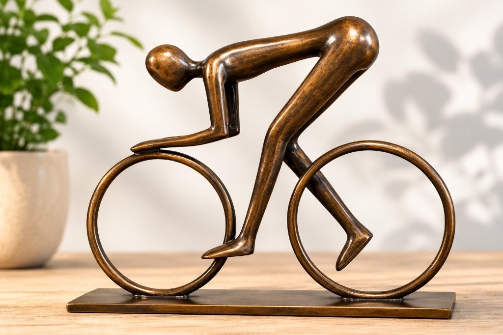 WIELRENNER / BRONZEN BEELD, Ophalen of Verzenden, Brons, Beeld