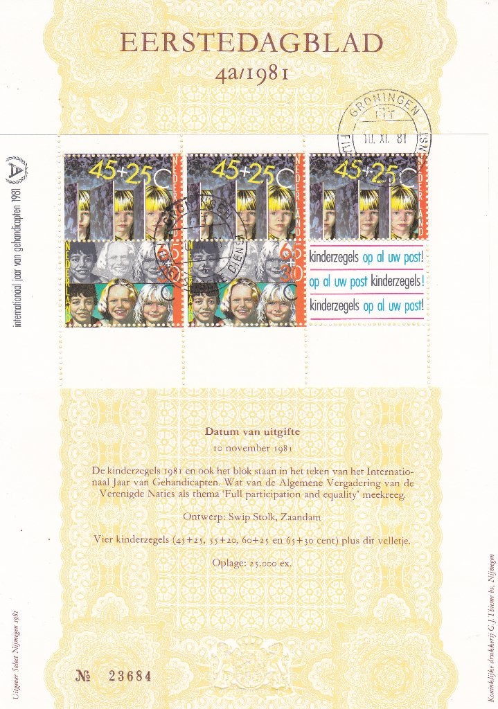 Eerste dagblad Postzegels, Postzegels en Munten, Postzegels | Nederland, Ophalen of Verzenden, Na 1940, Postfris