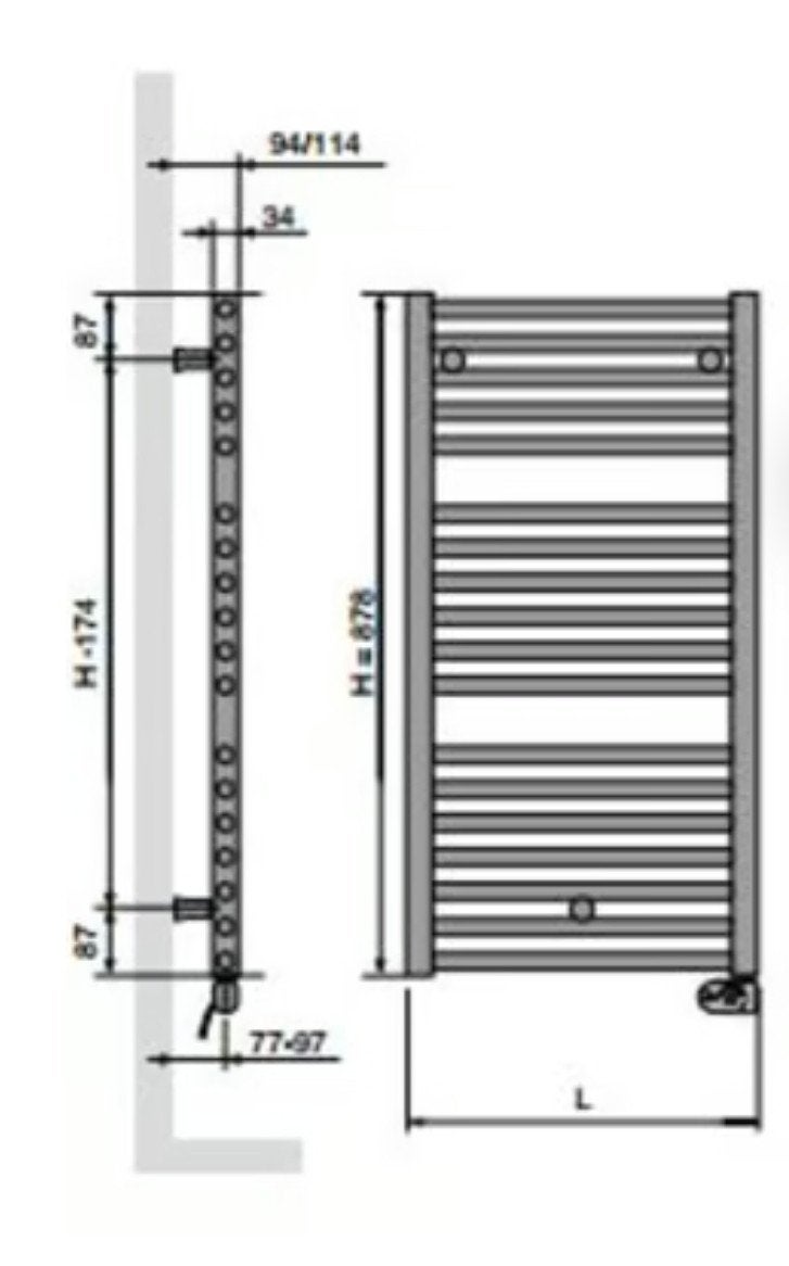 Radiator Vasco Bathline BB-EL 500W, Radiator, Nieuw, Minder dan 60 cm, Ophalen of Verzenden