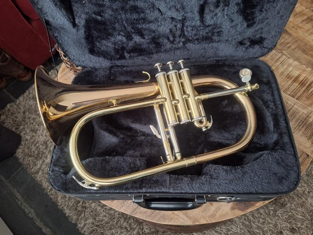 Bugel met koffer - Zo goed als nieuw, Muziek en Instrumenten, Blaasinstrumenten | Trompetten, Ophalen of Verzenden, Zo goed als nieuw