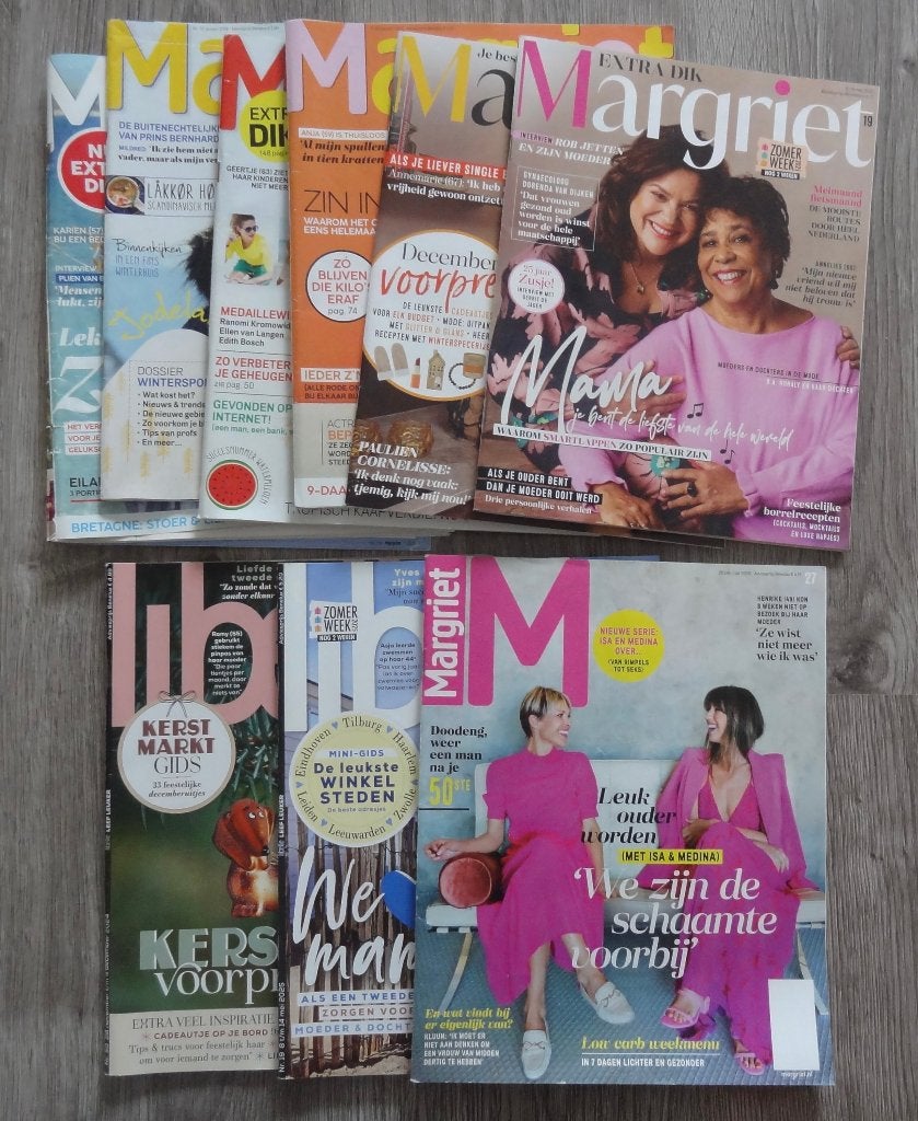 Stapeltje Margiet en Libelle, Ophalen of Verzenden, Gelezen, Damesbladen
