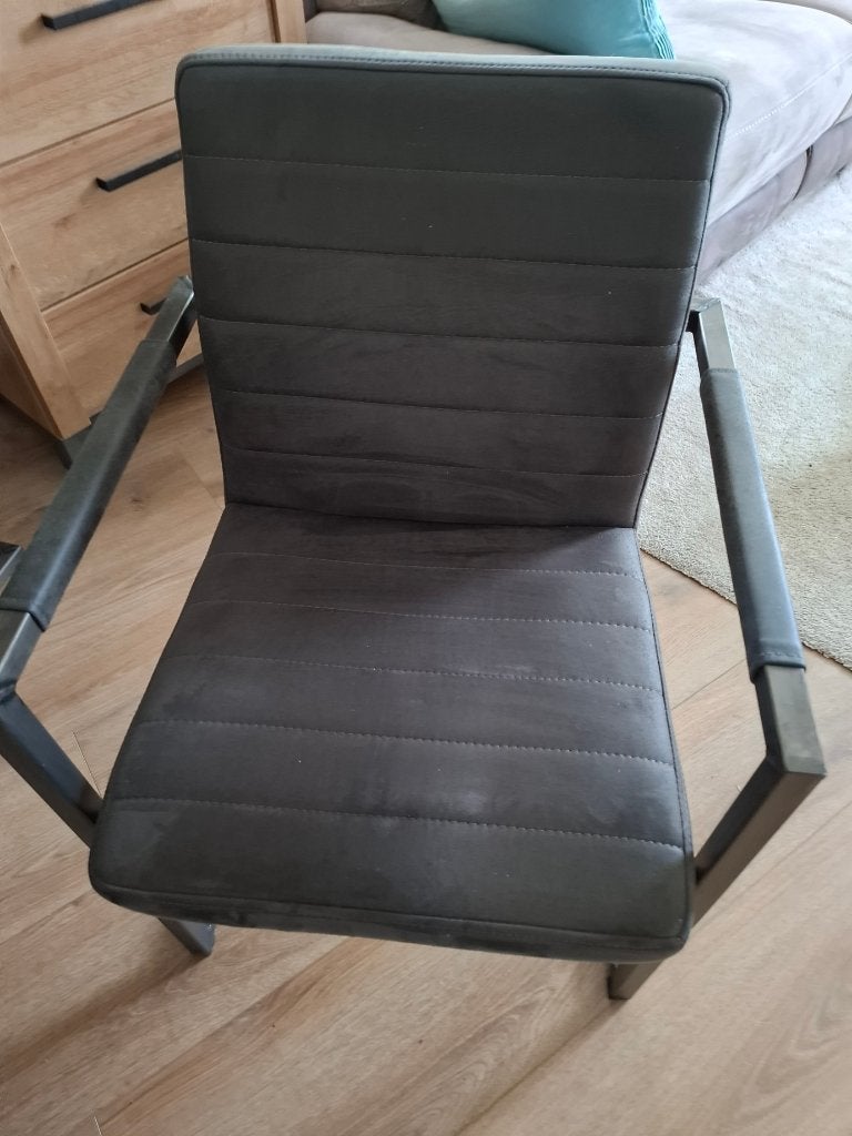 4 stoelen, Ophalen, Zo goed als nieuw, Grijs, Leer
