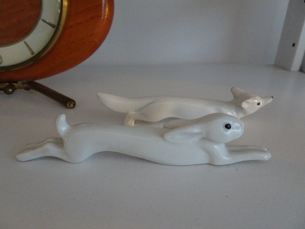 Art Deco Pfeffer Gotha porselein messenleggers vos haas, Antiek en Kunst, Ophalen of Verzenden