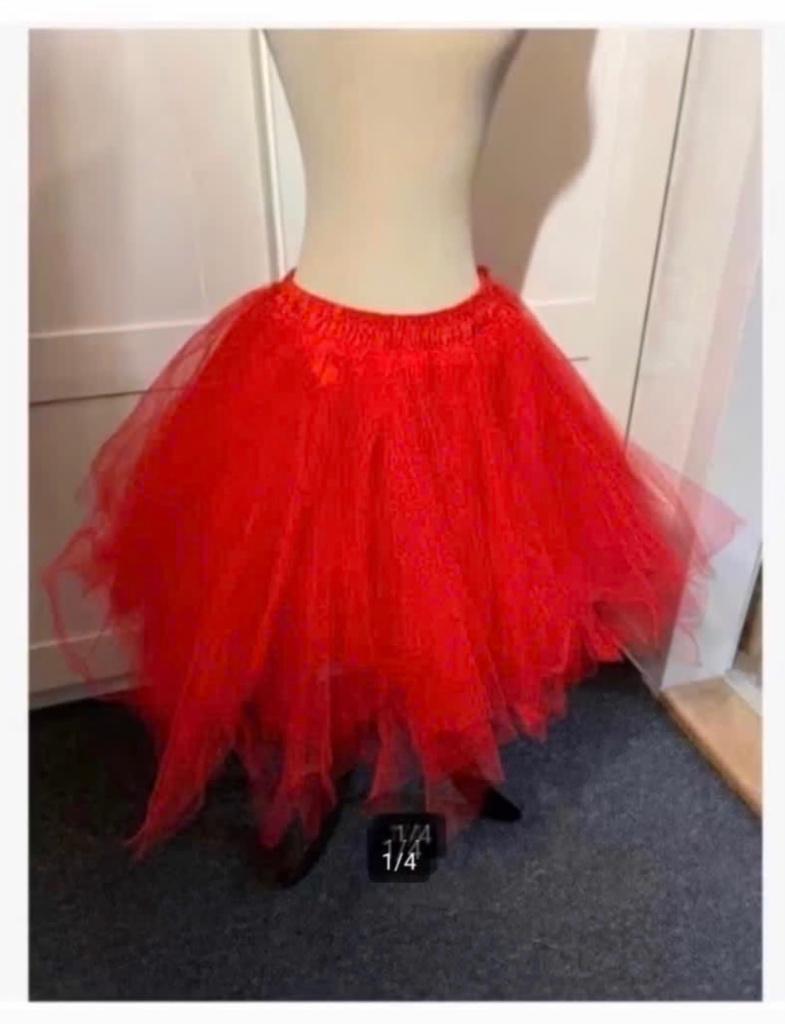 Rode ballet petticoat rok, vele lagen, elastiek, zomerlook, Overige typen, Ophalen of Verzenden, Zo goed als nieuw, X