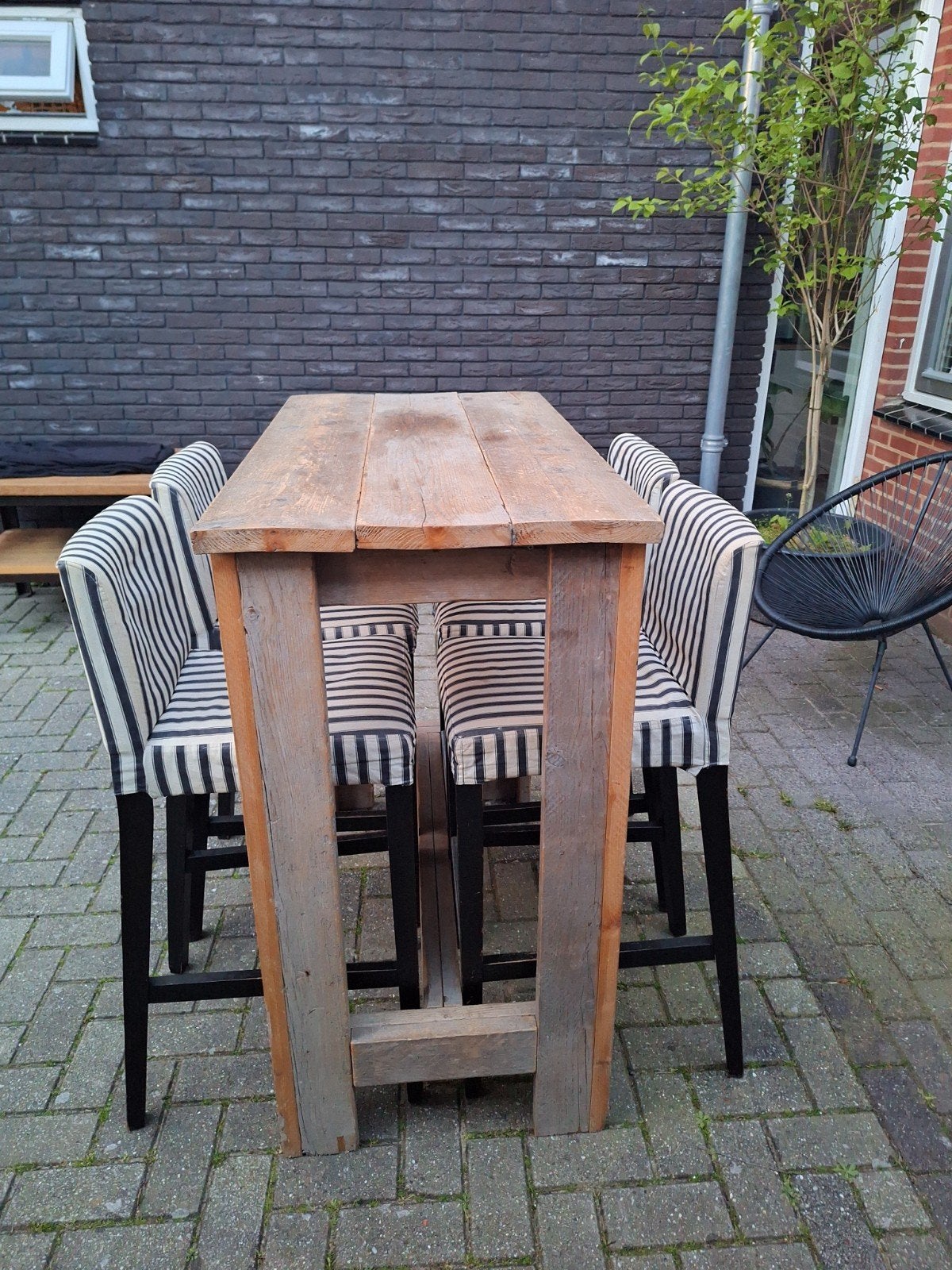 Bartafel set met 4 krukken, Ophalen of Verzenden