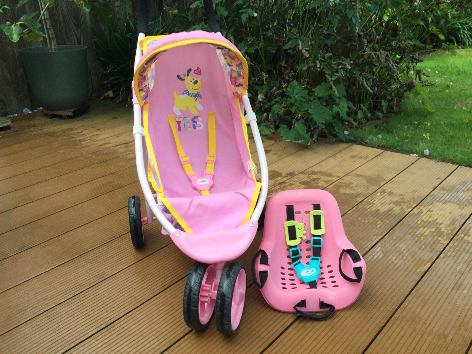 Baby Born deLuxe poppenwagen en fietszitje, Ophalen, Zo goed als nieuw