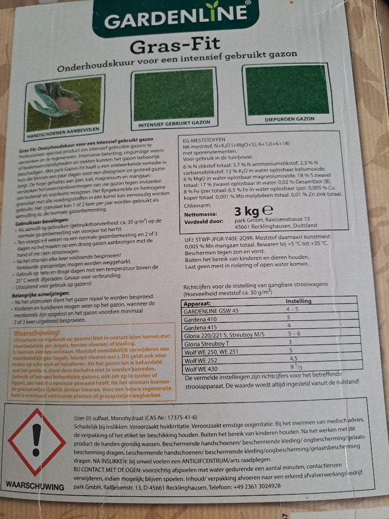 grasfit, onderhoud / mest voor je gazon / onderhoudskuur, Ophalen of Verzenden, Overige typen