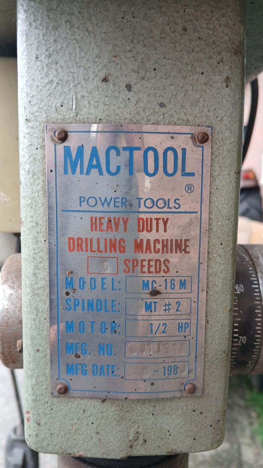 Mac-tool MC-16M kolomboormachine, Ophalen, Gebruikt, Kolomboormachine, Variabele snelheid