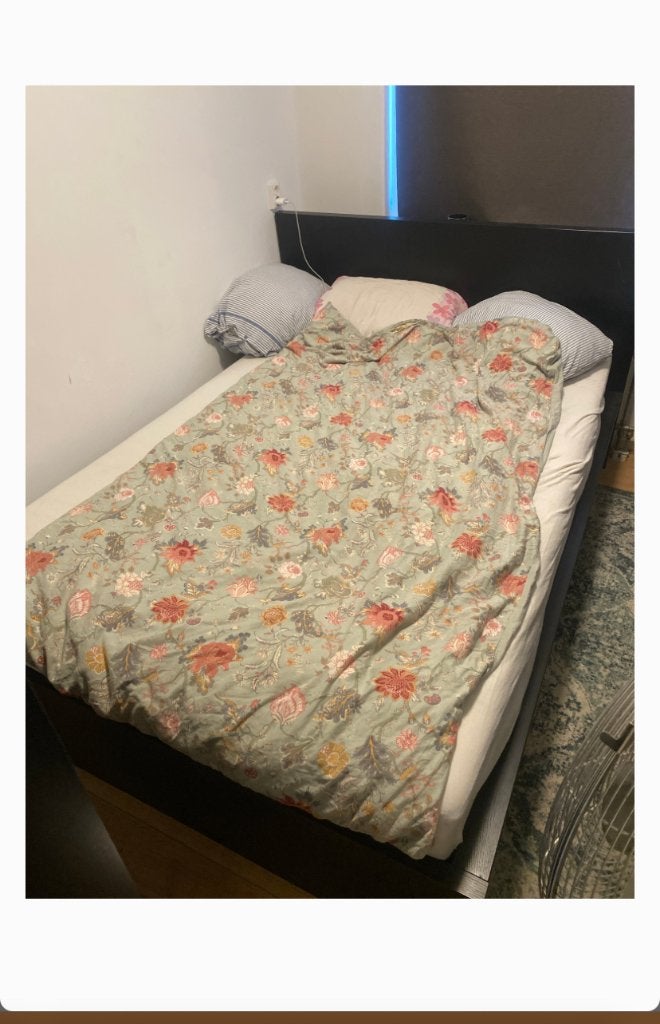Bed met matras gratis, Ophalen, Gebruikt, Zwart, Tweepersoons