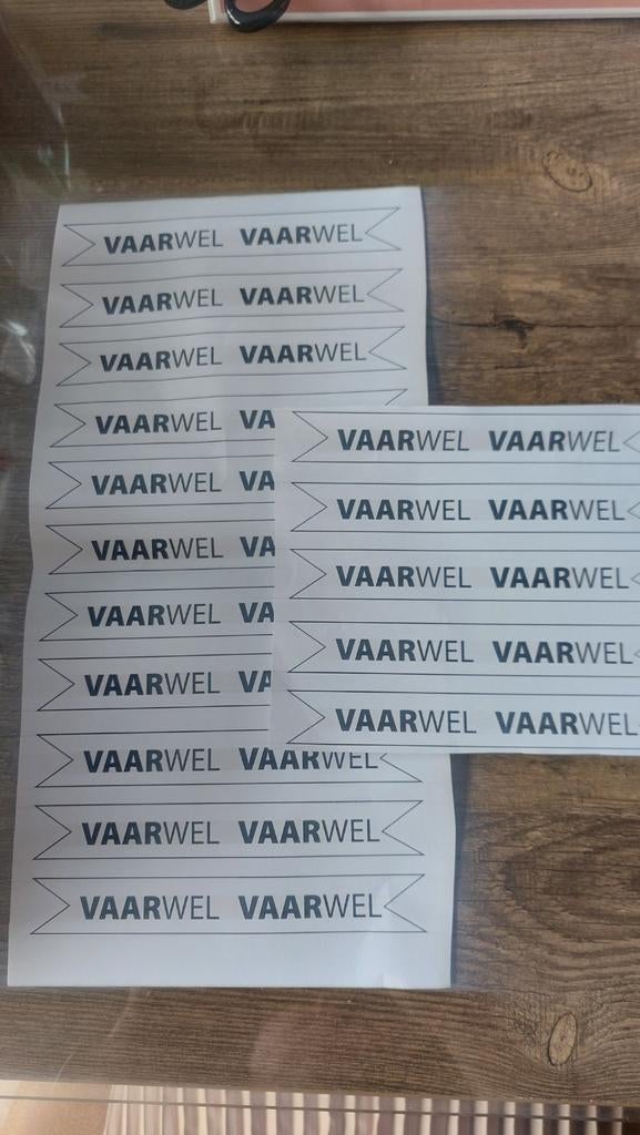 Stickers voor traktatie "Vaarwel" - Afscheidscadeautjes, Ophalen of Verzenden, Nieuw, Overige typen