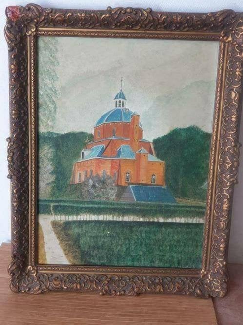Schilderij op hout. Koepelkerk van Renswoude., Antiek en Kunst, Ophalen
