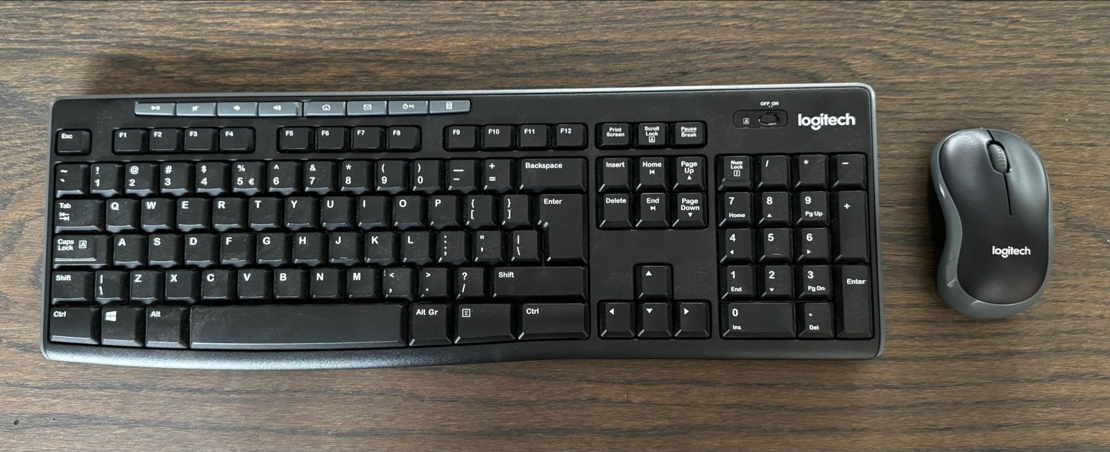 Logitech K270 Draadloos Toetsenbord en Muis Set, Ophalen, Gebruikt, Draadloze ontvanger, Draadloos