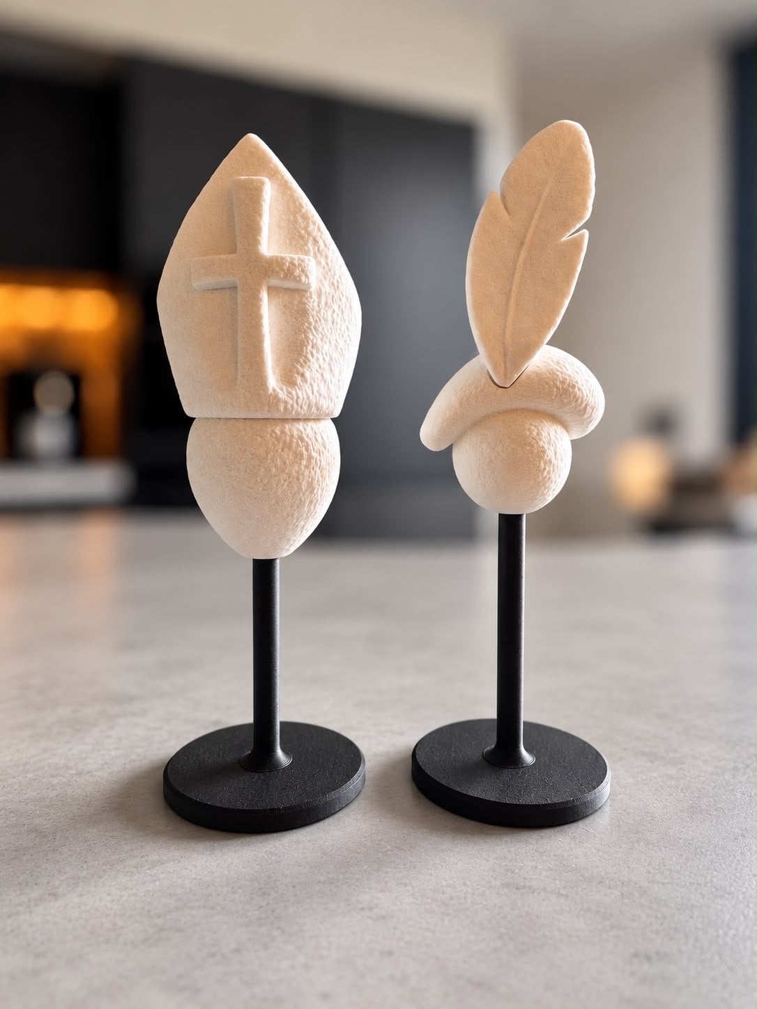 Decoratieve beeldjes sint en piet op voet, Verzenden, Nieuw