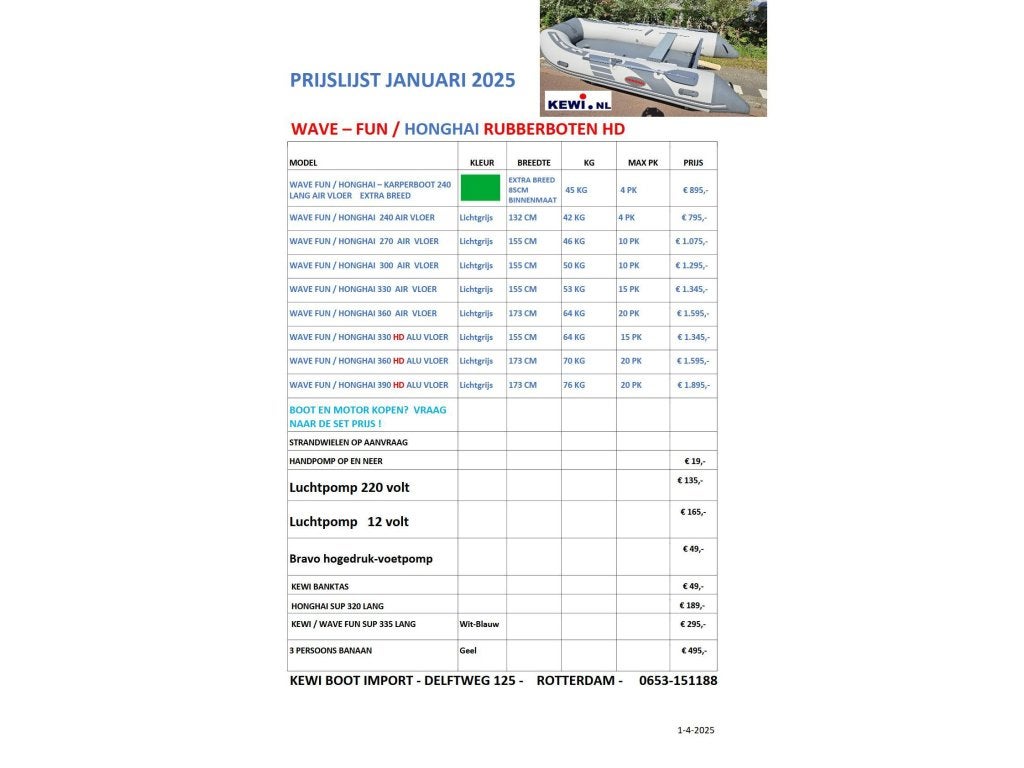 KARPERBOOT HONG HAI HD X-WIDE 240 LANG GROEN € 595,, 2 m, Nieuw, Overige merken