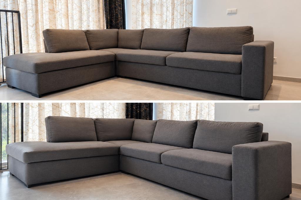Modern Dark Gray L-shaped Sofa in good condition €279, Ophalen, 75 tot 100 cm, Zo goed als nieuw, Modern