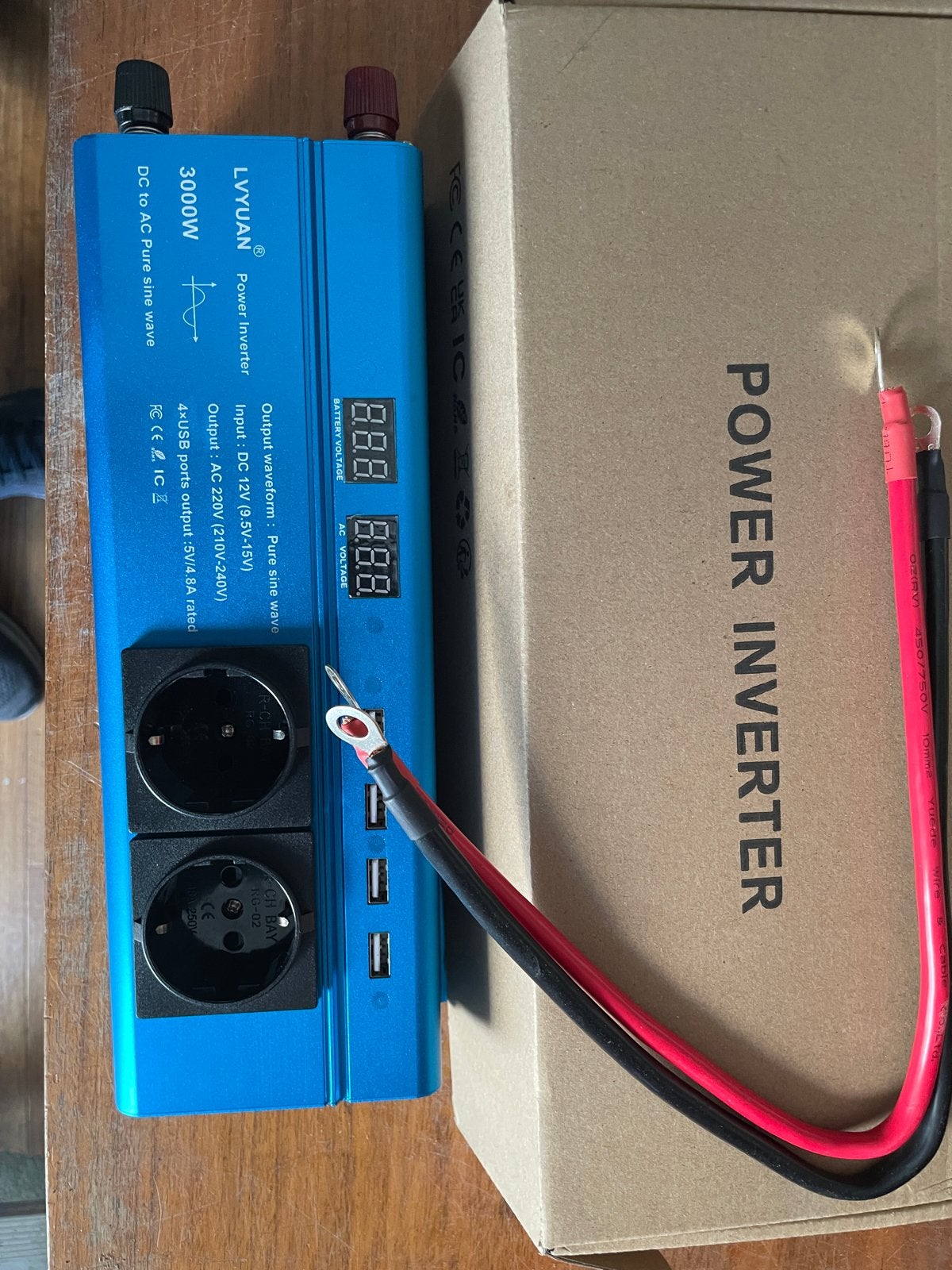 LVYUAN 3000W Pure Sinus Omvormer DC 12V naar AC 220V, Ophalen