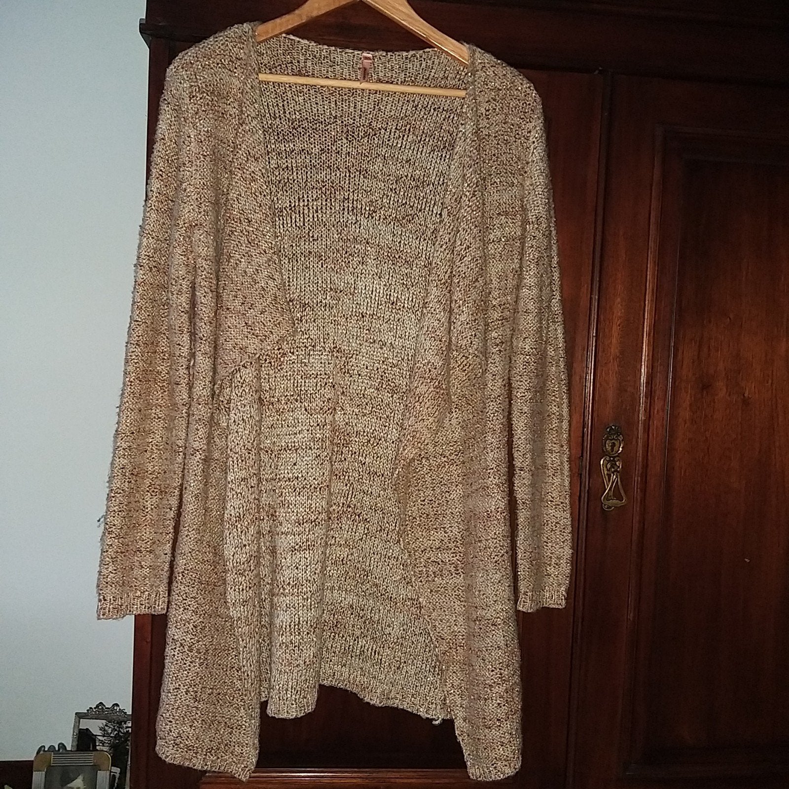 vest, gouddraad, beige, mt L/ XL, Ophalen of Verzenden, Zo goed als nieuw, Beige, Trui of Vest