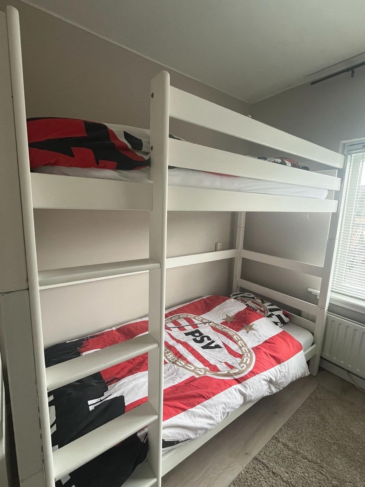 Stevig wit stapelbed deelbaar, Ophalen, Gebruikt, 90 cm, 160 tot 180 cm