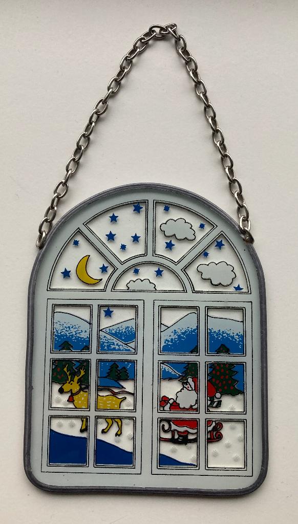 Kerst raampje glas hanger - voor het raam, Ophalen of Verzenden, Zo goed als nieuw