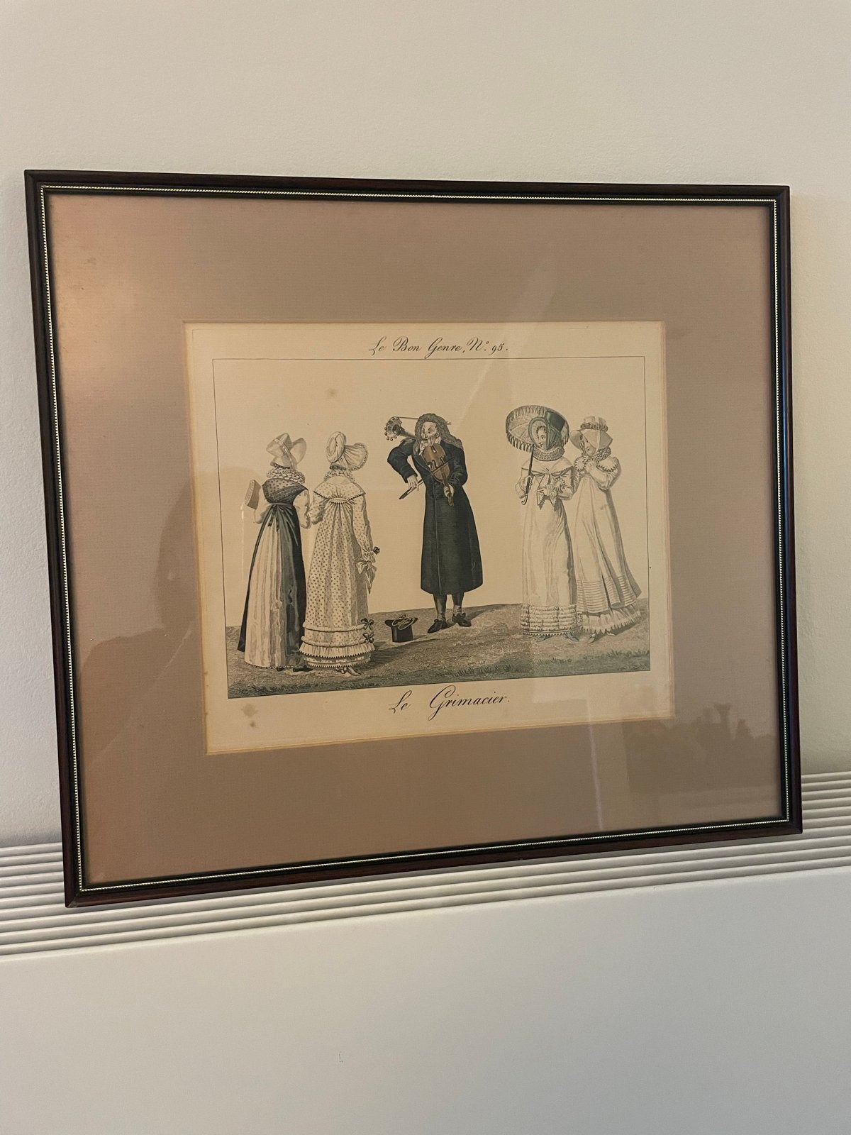 Antieke Gravure 'Le Grimacier' - Mode & Dagelijks Leven, Ophalen, Gravure, 1700 - 1799, Ingelijst