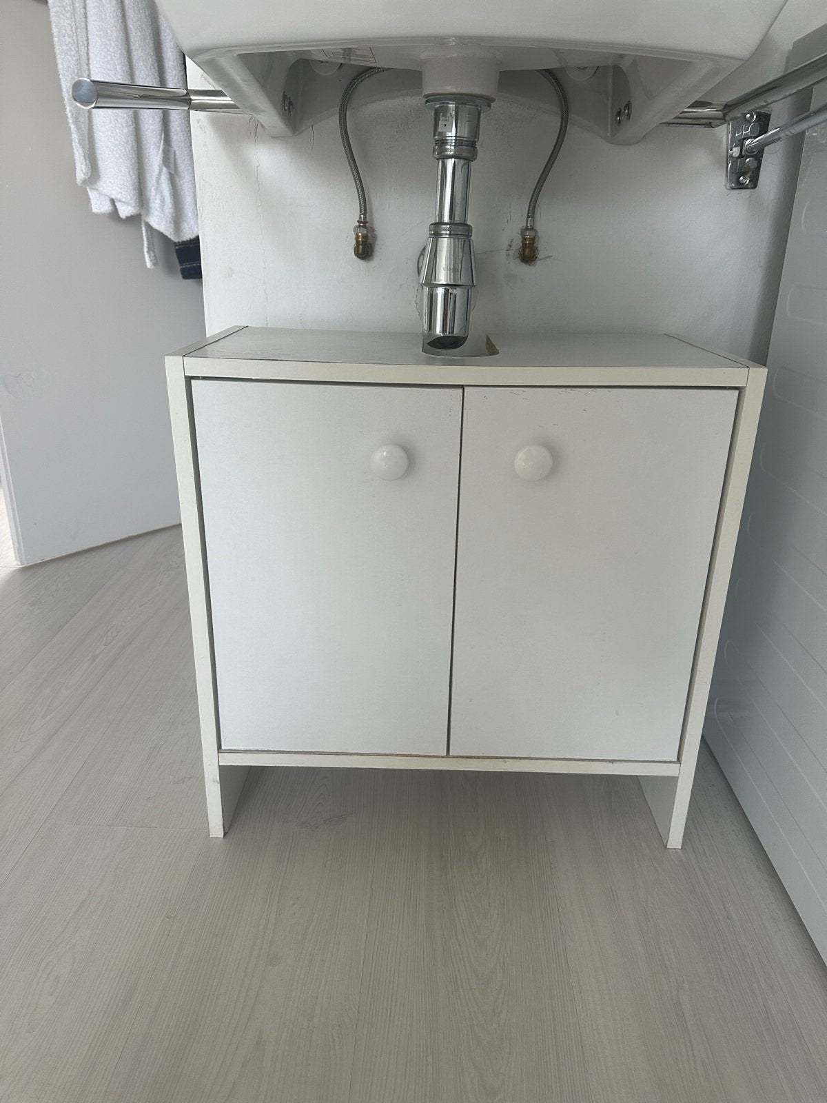 Wastafelkast wit met 2 deuren - 53x54x43 cm, Ophalen, Gebruikt, 50 tot 100 cm, Minder dan 100 cm