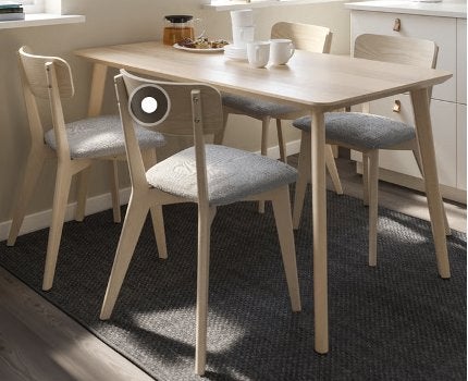IKEA LISABO dining table with 4 chairs, Huis en Inrichting, Ophalen, 100 tot 150 cm, 50 tot 100 cm, Zo goed als nieuw