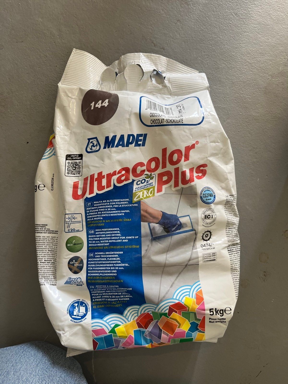 Mapei Ultracolor Plus 144 Chocolat voegmortel 5kg, Ophalen of Verzenden, Nieuw, Overige materialen, Overige typen