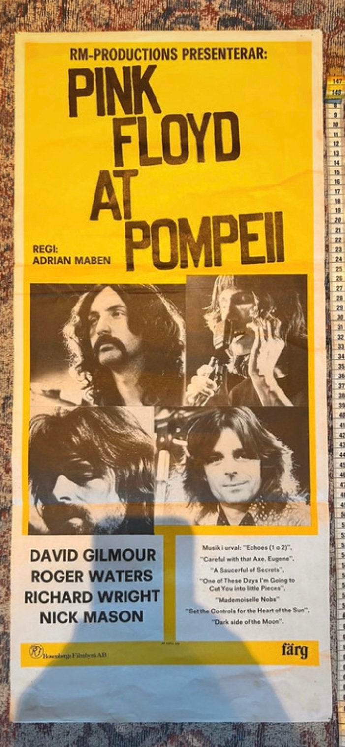 Pink Floyd zeldzame cinema poster Live in Pompeii, Ophalen of Verzenden, Poster, Artwork of Schilderij