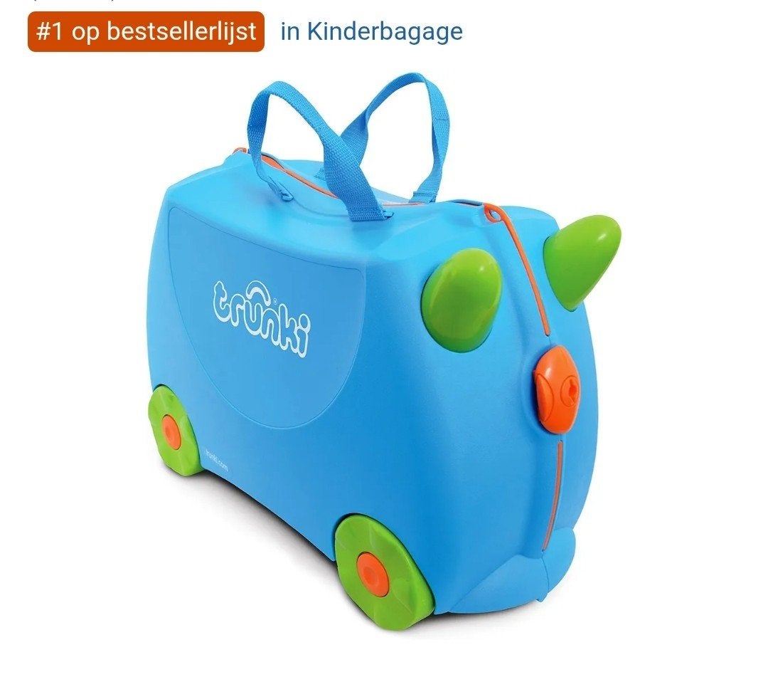Trunki Kinderkoffer Blauw - Gebruikt, Wieltjes, Gebruikt, Hard kunststof, Minder dan 50 cm
